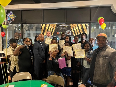 graduating sentinels at party in newark